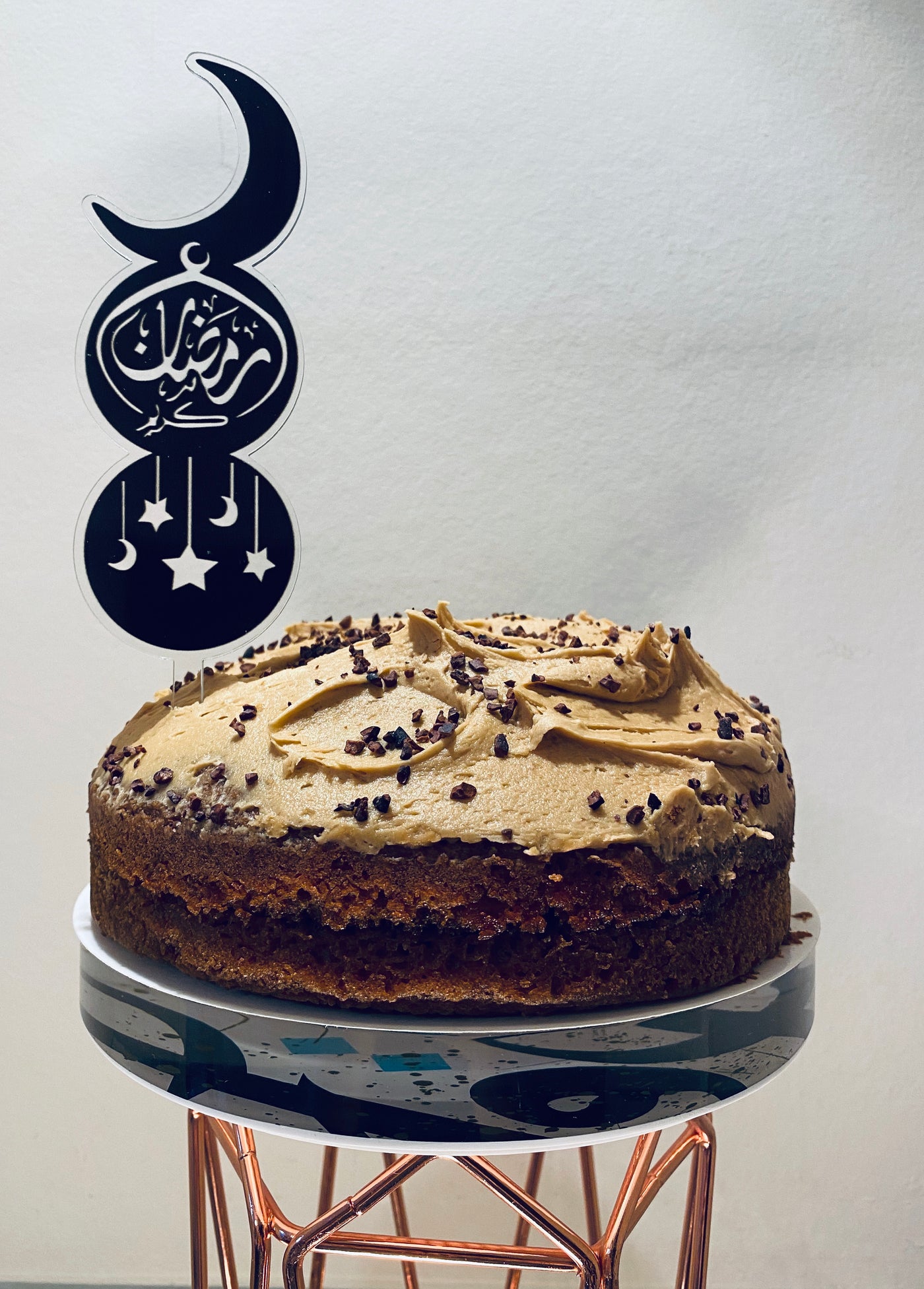 Ramadan Mubarak Acrylic Arabic Cake Toppers- Stars and Moon