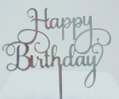 Acrylic Cake Topper  - Happy Birthday Italic