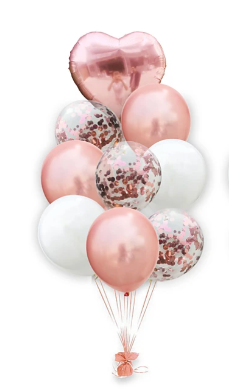 Rose Gold 9-Piece Helium/ Latex Balloon Set