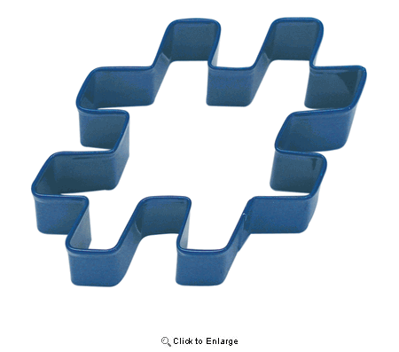 3&quot; # (Hashtag) Metal Cookie Cutter Poly Resin Coated