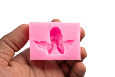 Angel Face & Wings Silicone Cake Topper Mould