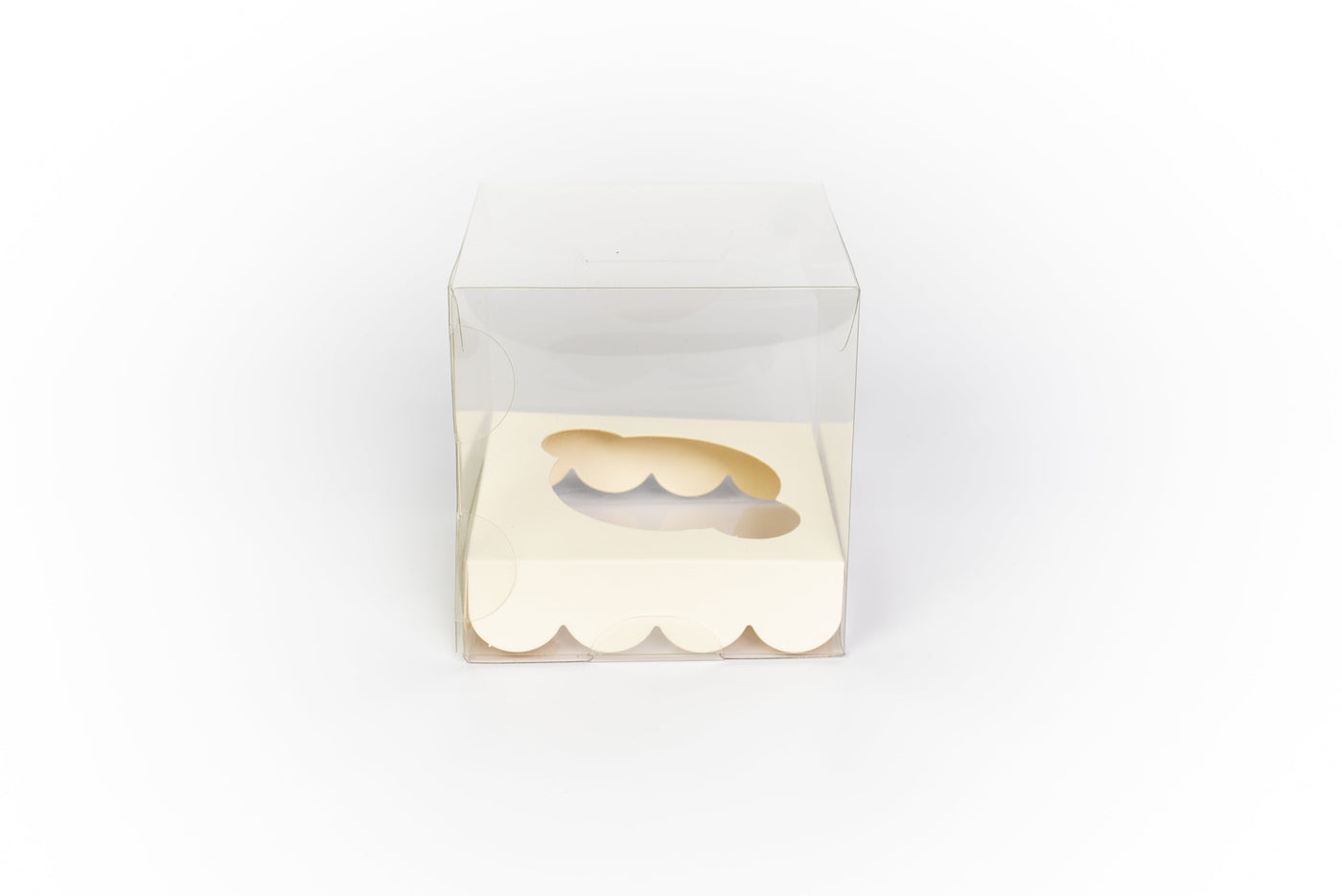 Single Clear Cupcake Box with white insert