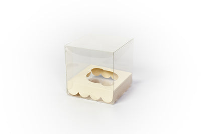 Single Clear Cupcake Box with white insert