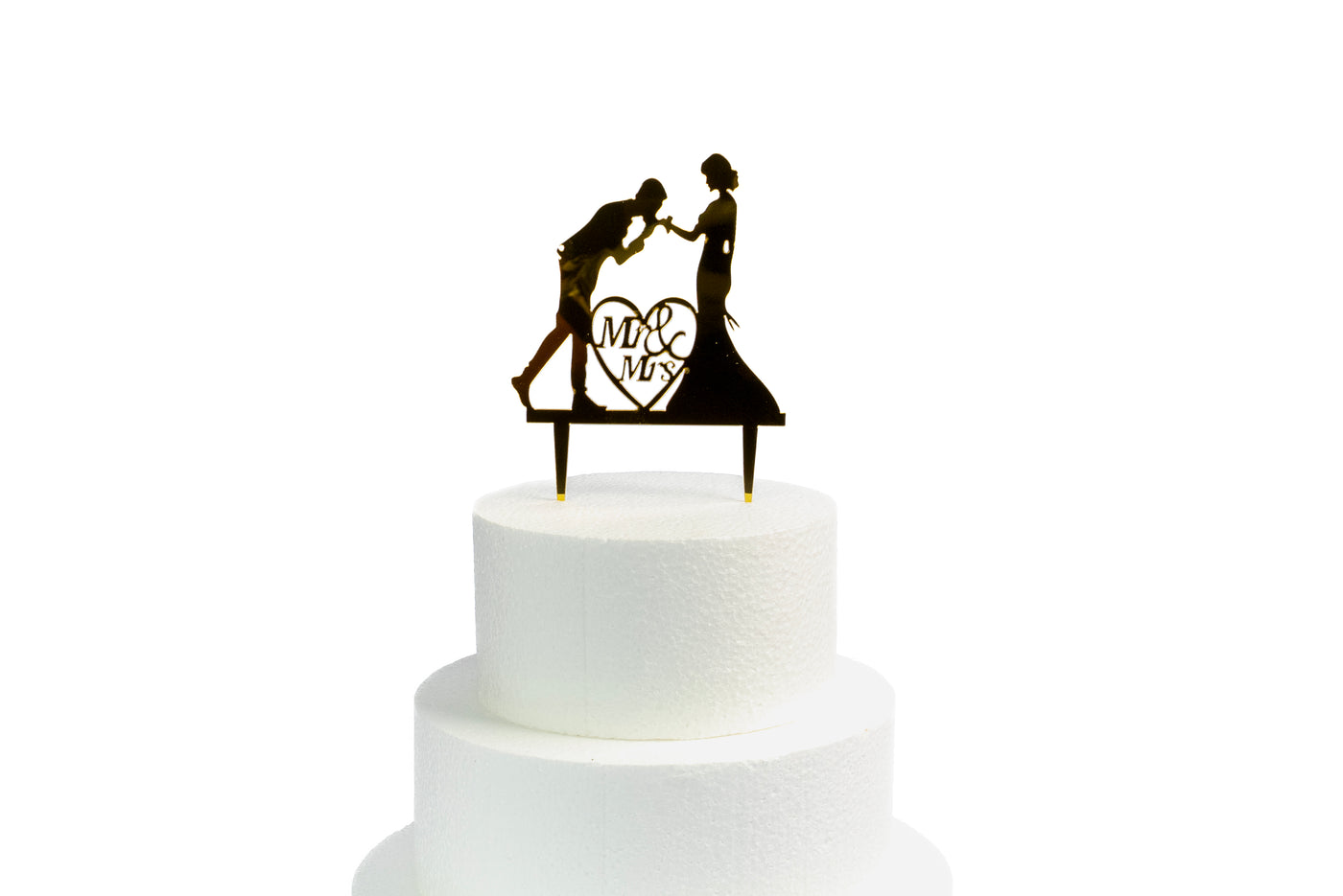 Mr & Mrs Acrylic Cake Topper with heart