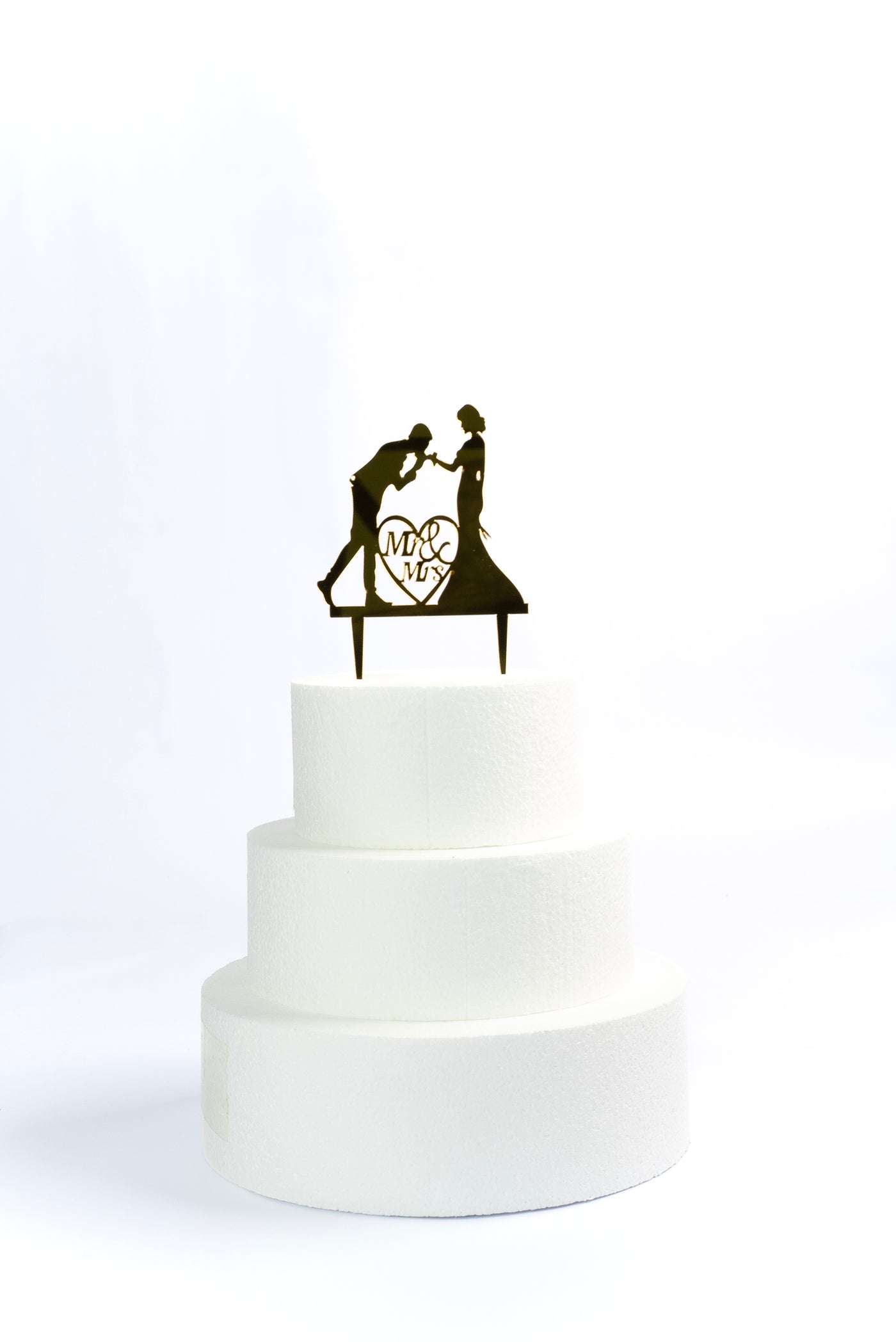 Mr & Mrs Acrylic Cake Topper with heart