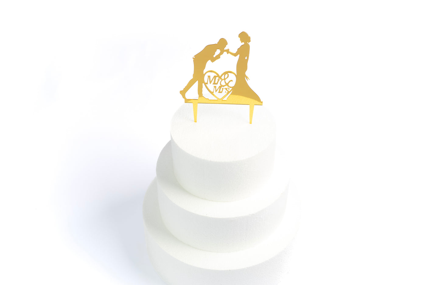 Mr & Mrs Acrylic Cake Topper with heart