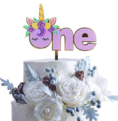 Unicorn ONE birthday acrylic cake topper