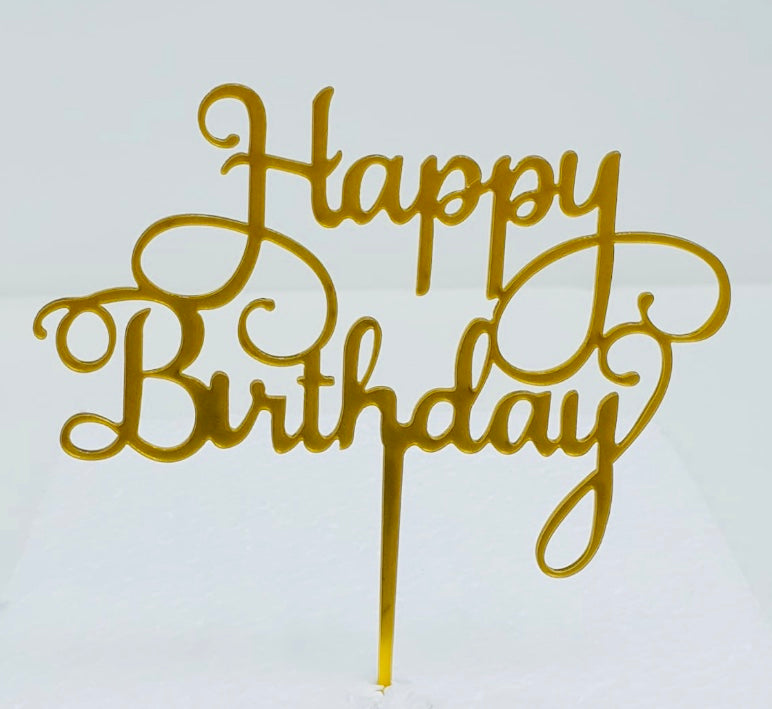 Acrylic Cake Topper - Happy Birthday Italic – Cakebox.ME