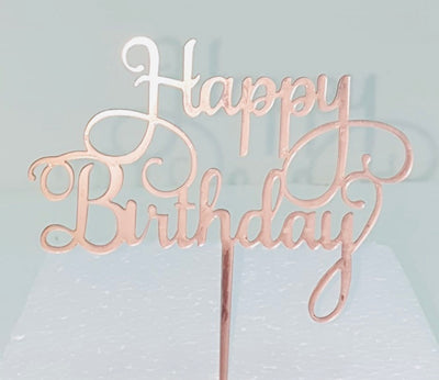 Acrylic Cake Topper  - Happy Birthday Italic