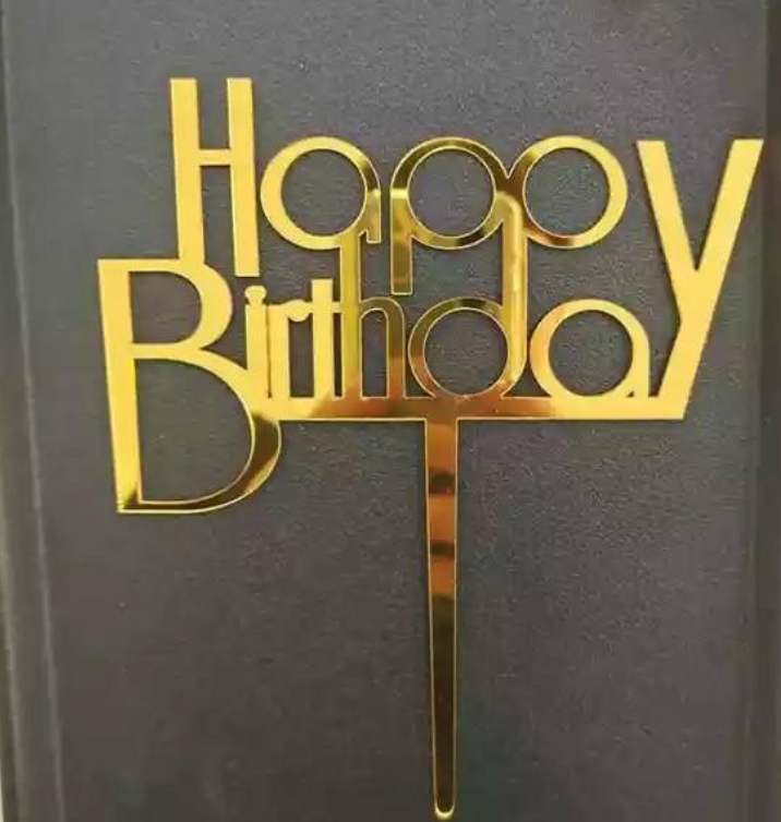 Gatsby Acrylic Cake Topper  - Happy Birthday