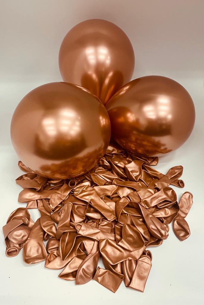 Metallic Rose Gold Latex Balloons 5in,