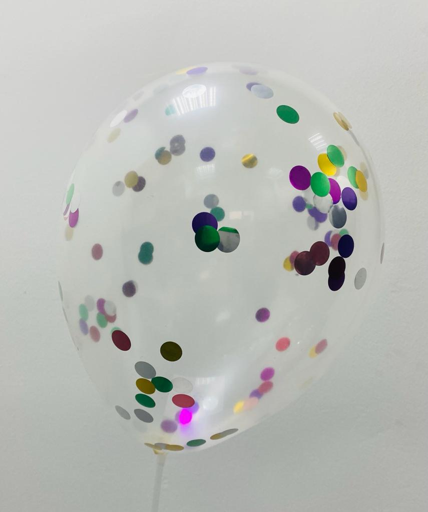 Clear Balloon filled with Confetti 10-Piece  Latex Balloon Set