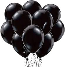 Metallic Black Latex Balloons 12in  (10 balloons)