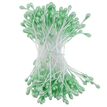 Pearl Double Tip Floral Stamens - Green