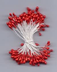 FLORAL STAMENS FOR FLOWER MAKING - RED