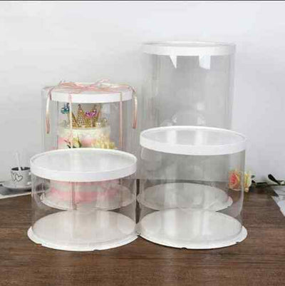 Round Posh Clear Box Range for 4 Tier Cakes