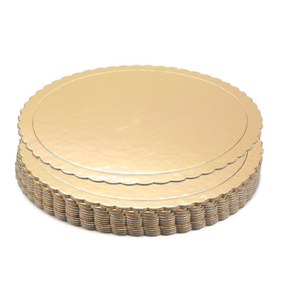 Gold Scallop Mirror Cake Board- Textured