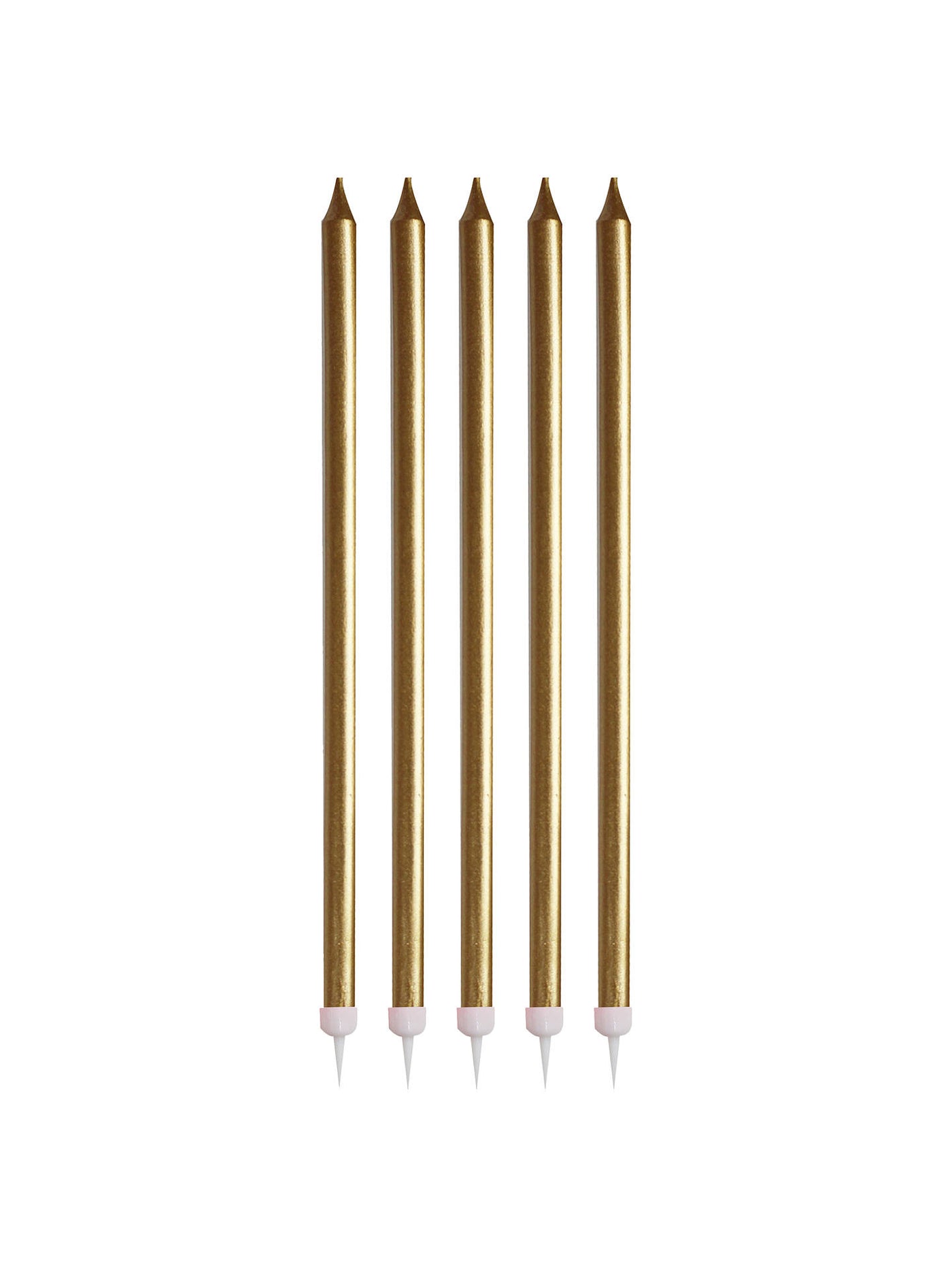 Golden Glow Slim Birthday Candles, Pack of 6
