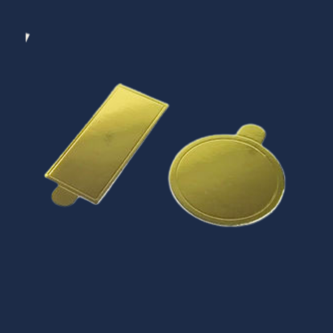 Mini Gold Round or Rectangular Cake Board
