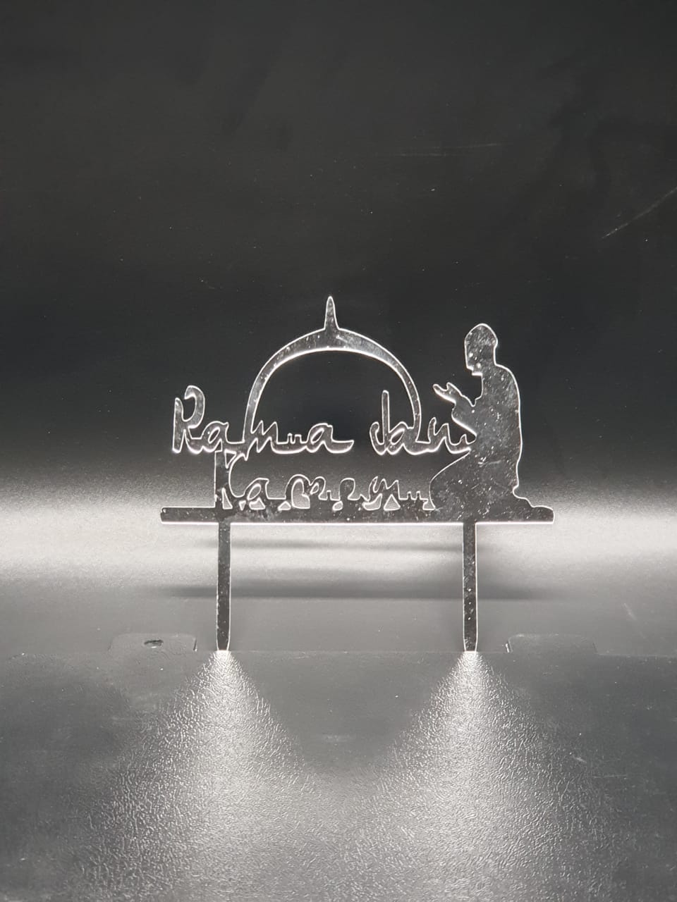 Ramadan Kareem Acrylic Cake Topper, Silver