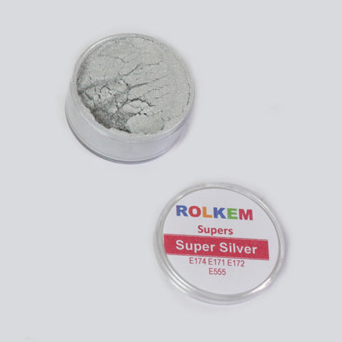 Rolkem - Super Silver - Metallic Edible Luxury Lustre Dusting Powder 10ml