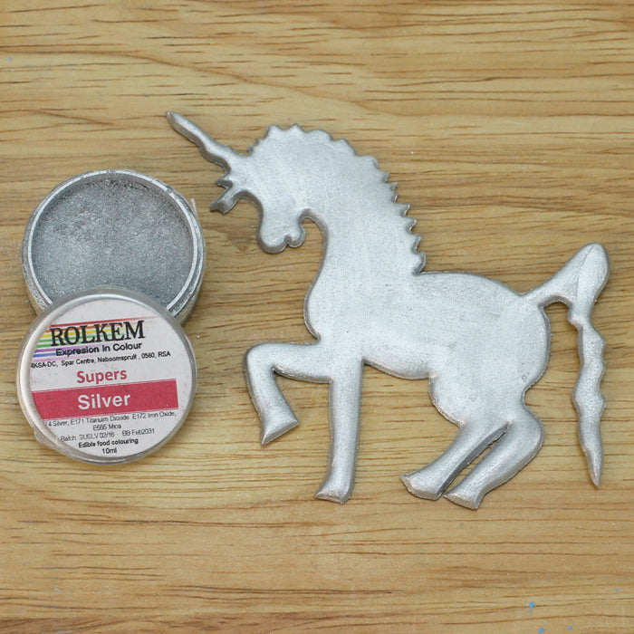 Rolkem - Super Silver - Metallic Edible Luxury Lustre Dusting Powder 10ml
